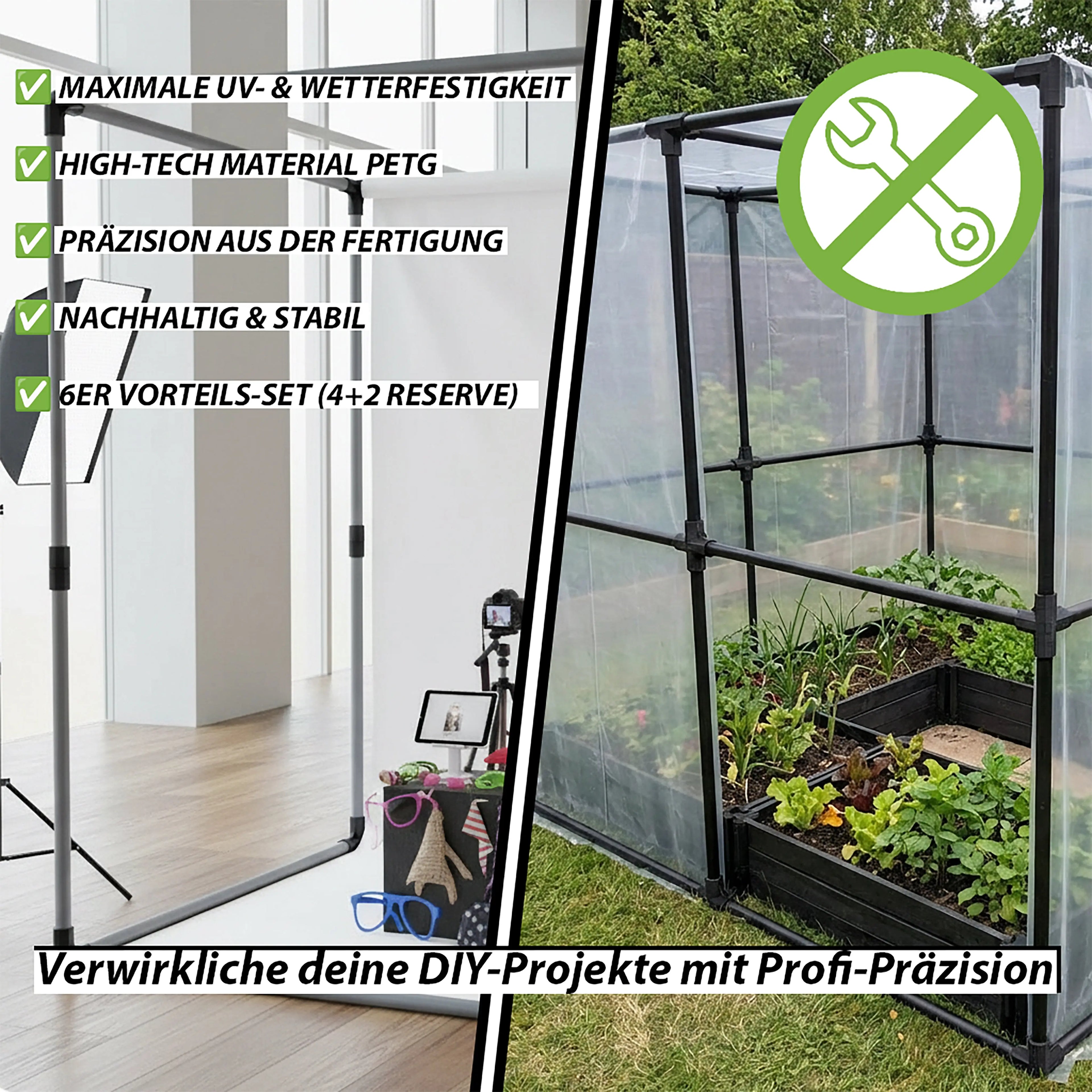 3 Wege Verbindung Gewächshaus